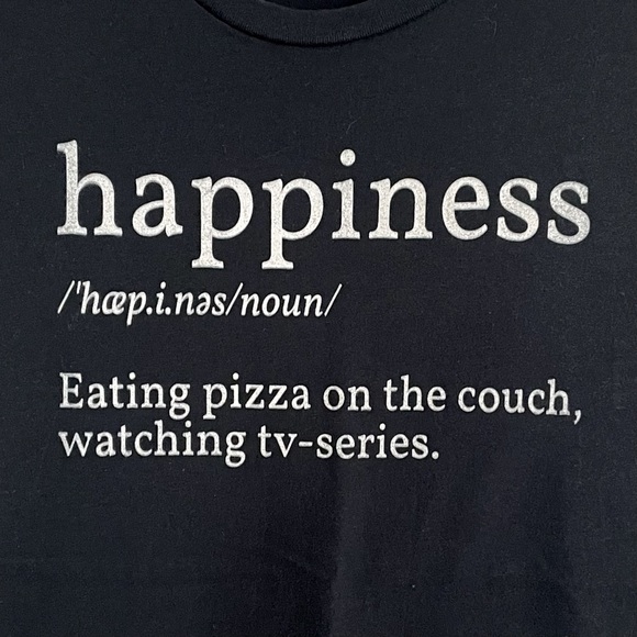 Navy ‘Happiness’ Graphic T-Shirt Size M - Picture 2 of 4